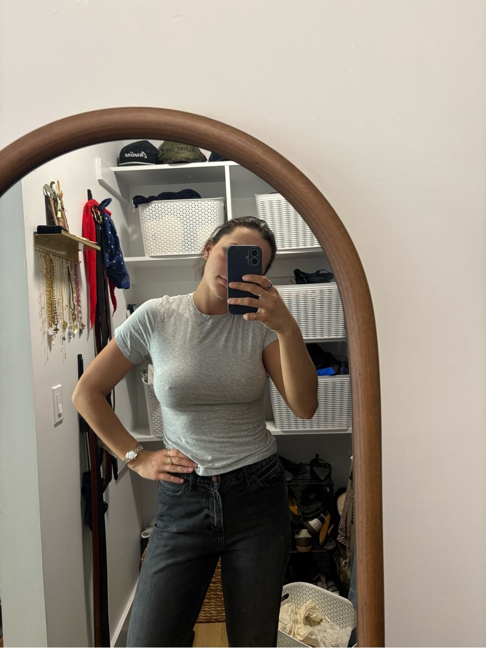 SKIMS Light Gray Short Sleeve Crew Tee